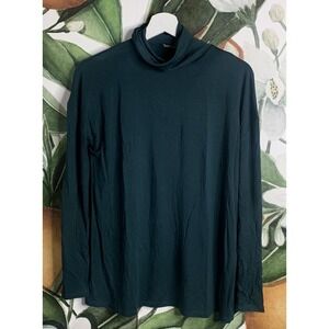 Talula Aritzia Top Size XS Hackney Turtleneck Tee Hunter Green Modal Blend
